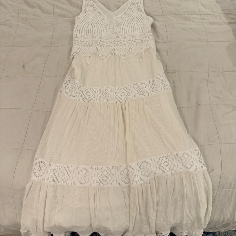 White Lace Bohemian Dress